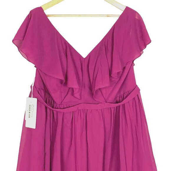 JJ’s House Orchid Ruffle V-Neck Mini Dress18-20 New Bridesmaid Formal Black Tie - Picture 3 of 12